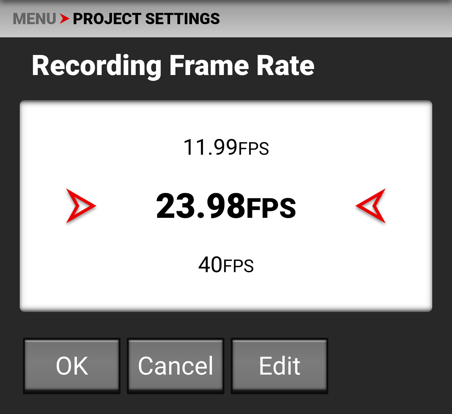 Recording Frame Rate